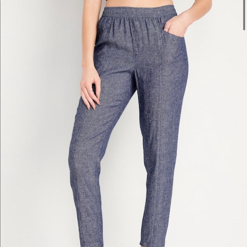 Old Navy High-Waisted Cropped Linen-Blend Pants for Women